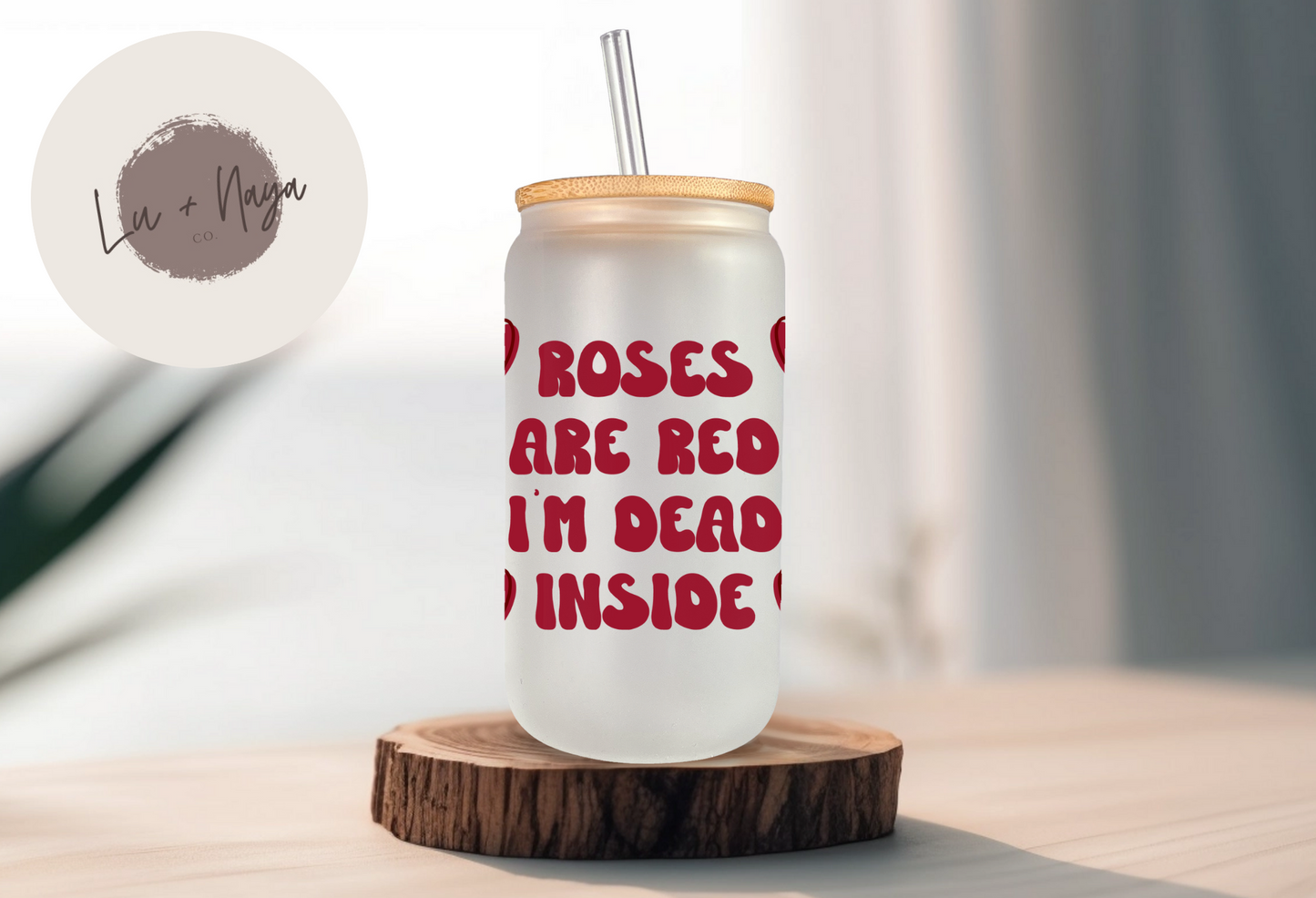 I’m Dead Inside 16oz Glass Cup