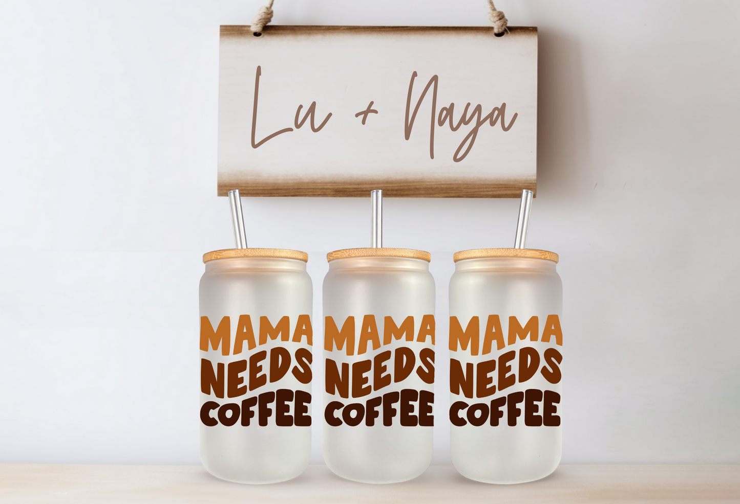 Mama Needs Coffee 16oz Glass Cup