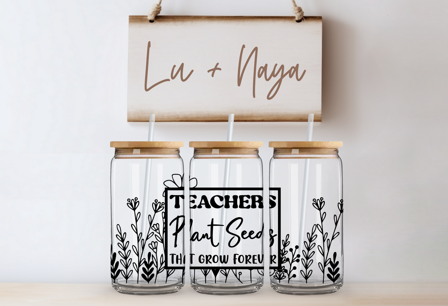 Teachers Plant the Seed 16oz Glass Cup