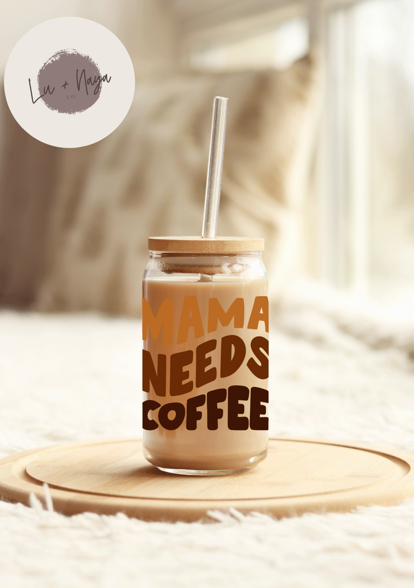 Mama Needs Coffee 16oz Glass Cup