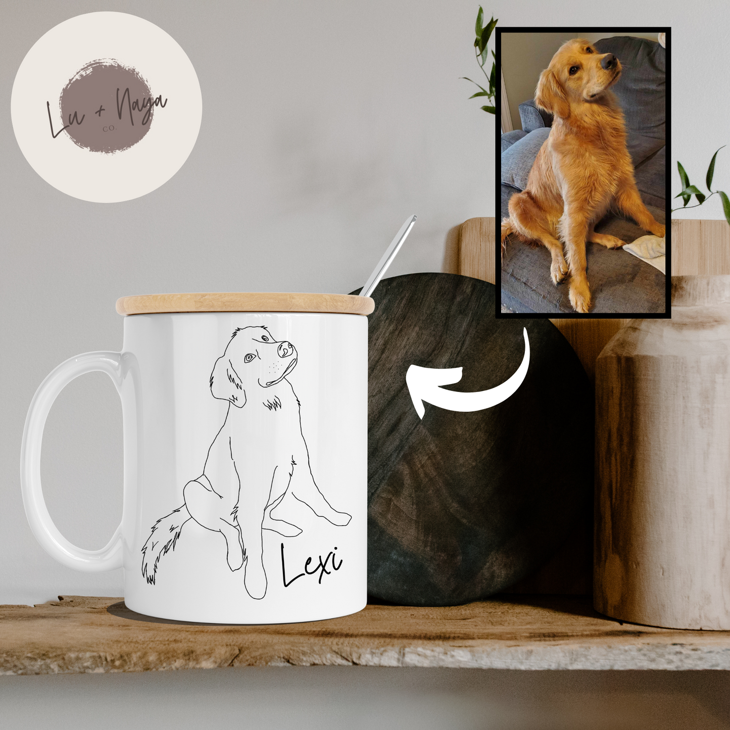 Custom Pet Portrait 15oz Ceramic Mug
