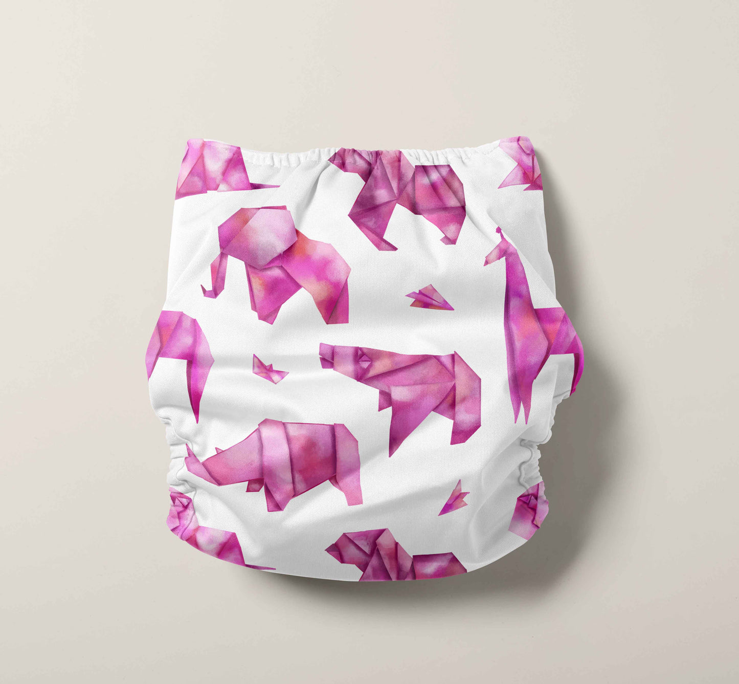 Pink Origami One Size Pocket Diaper