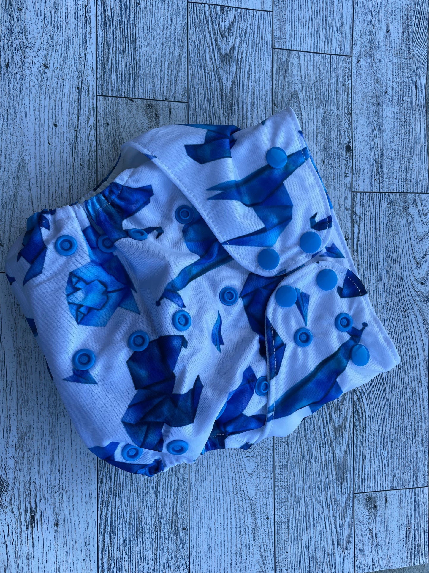 Blue Origami One Size Pocket Diaper